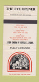 Matchbook Cover - The Eye Opener Steak Restaurant Calgary AB 30 Strike