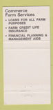 Matchbook Cover - Commerce Farm Service Canada Bank 30 Strike