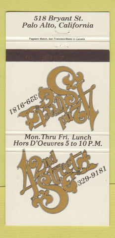 Matchbook Cover - 42nd Street Palo Alto CA restaurant 30 Strike