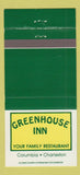 Matchbook Cover - Greenhouse Inn Columbia Charleston SC 30 Strike