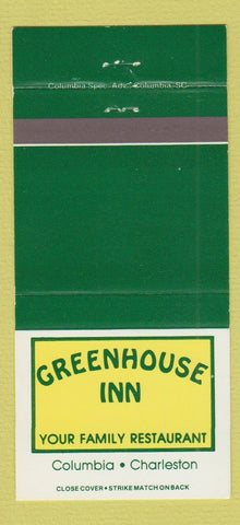 Matchbook Cover - Greenhouse Inn Columbia Charleston SC 30 Strike