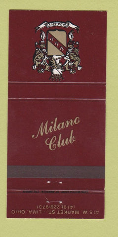 Matchbook Cover - Milano Club Lima OH 30 Strike
