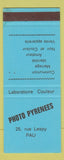 Matchbook Cover - Photo Studio Pyrenees Pau France SAMPLE WEAR
