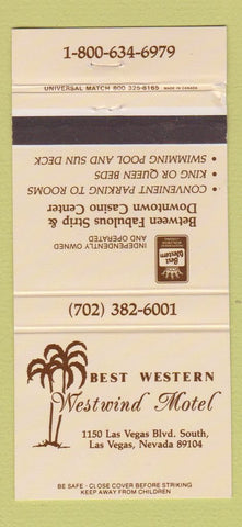 Matchbook Cover - Best Western Westwind Motel Las Vegas NV 30 Strike