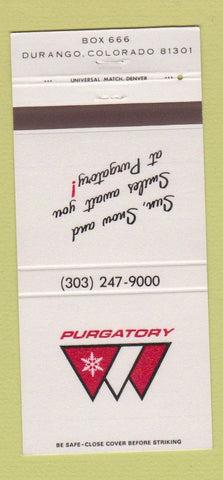 Matchbook Cover - Purgatory Durango Colorado Skiing? 30 Strike