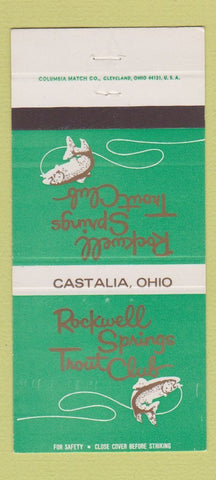 Matchbook Cover - Rockwell Springs Trout Club Castalia OH 30 Strike