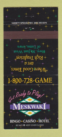 Matchbook Cover - Meskwaki Casino Hotel Tama IA 30 Strike