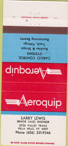 Matchbook Cover - Aero Quip Cargo Control Villa Hills KY 30 Strike