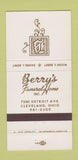 Matchbook Cover - Berry's Funeral Home Cleveland OH 30 Strike
