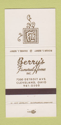 Matchbook Cover - Berry's Funeral Home Cleveland OH 30 Strike