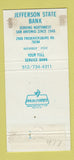 Matchbook Cover - Jefferson State Bank San Antonio TX 30 Strike
