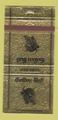 Matchbook Cover - Golden Bull Adelphi MD 30 Strike