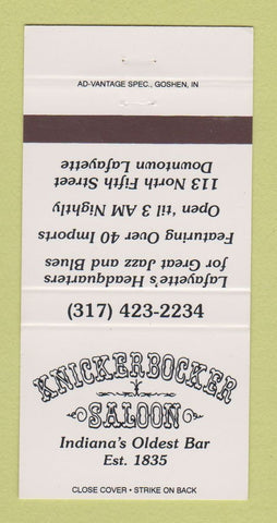 Matchbook Cover - Knickerbocker Saloon Lafayette IN  30 Strike