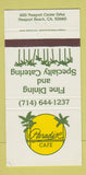 Matchbook Cover - Paradise Cafe Newport Beach CA 30 Strike