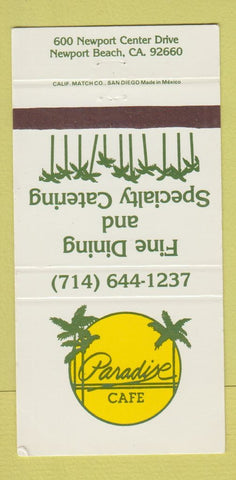 Matchbook Cover - Paradise Cafe Newport Beach CA 30 Strike