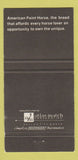Matchbook Cover - Dare Paint Horses Merced CA 30 Strike