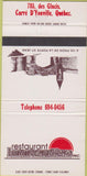 Matchbook Cover - Restaurant Laurentien Caree D Youville QC 30 Strike