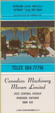 Matchbook Cover - Canadian Machinery Movers Windsor ON 30 Strike