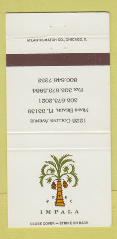 Matchbook Cover - Hotel Impala Miami Beach FL 30 Strike