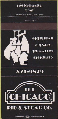Matchbook Cover - The Chicago Rib Steak Co OHIO? 30 Strike