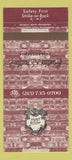 Matchbook Cover - Bellevue Stratford Hotel Philadelphia PA Hunt Room 30 Strike