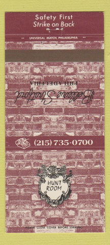 Matchbook Cover - Bellevue Stratford Hotel Philadelphia PA Hunt Room 30 Strike