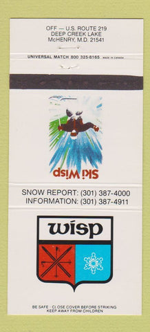 Matchbook Cover - Wisp Skiing McHenry MD 30 Strike