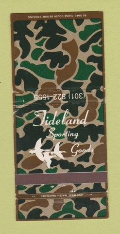 Matchbook Cover - Tideland Sporting Goods Easton MD 30 Strike