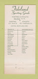 Matchbook Cover - Tideland Sporting Goods Easton MD 30 Strike