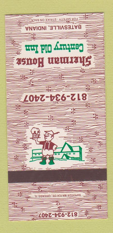 Matchbook Cover - Sherman House Century Old Inn Batesville IN 30 Strike
