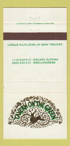 Matchbook Cover - Tavern on the Green New York City 30 Strike