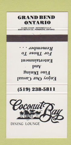 Matchbook Cover - Coconut Bay Restaurant Grand Bend ON 30 Strike