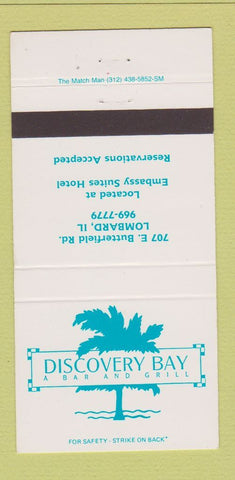Matchbook Cover - Discovery Bay Bar Grill Lombard IL Embassy Suites 30 Strike
