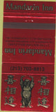 Matchbook Cover - Mandarin Inn Woodland Hills CA 30 Strike