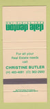 Matchbook Cover - Dale Denton Real Estate Christine Butler 30 Strike