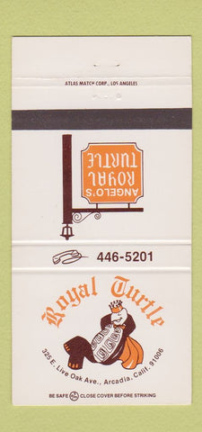 Matchbook Cover - Angelo's Royal Turtle Arcadia CA 30 Strike