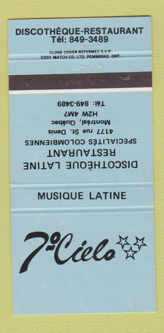 Matchbook Cover - Cielo Disco Restaurant Montreal QC 30 Strike