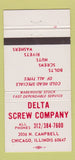 Matchbook Cover - Delta Screw Company Chicago IL 30 Strike