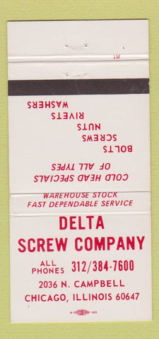 Matchbook Cover - Delta Screw Company Chicago IL 30 Strike