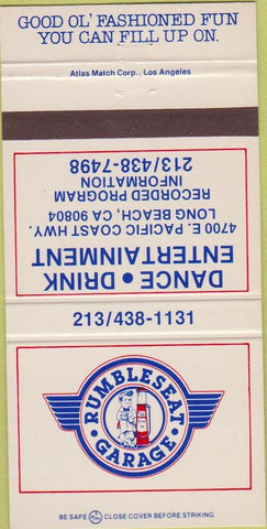 Matchbook Cover - Rumbleseat Garage Long Beach CA 30 Strike