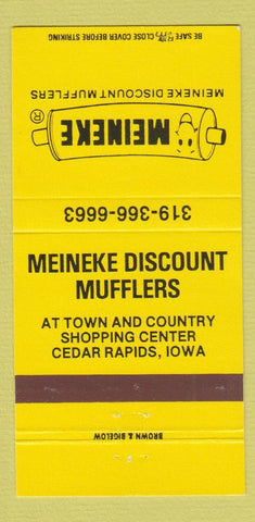 Matchbook Cover - Meineke Mufflers Cedar Rapids IA 30 Strike