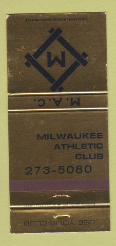 Matchbook Cover - Milwaukee Athletic Club WI 30 Strike