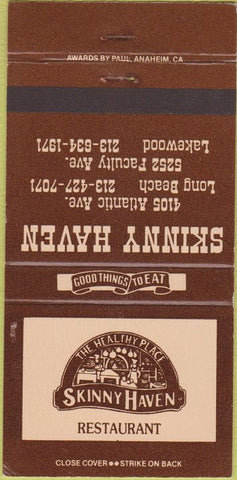 Matchbook Cover - Skinny Haven Restaurant Lakewood Long Beach CA 30 Strike