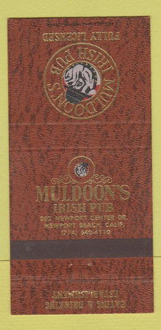 Matchbook Cover - Muldoon's Irish Pub Newport Beach CA 30 Strike