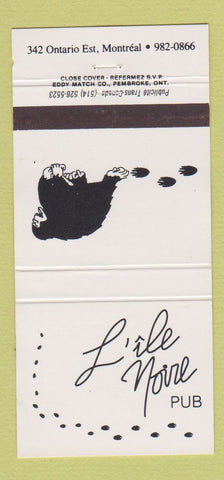 Matchbook Cover - Lile Noire Pub Montreal QC 30 Strike