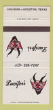 Matchbook Cover - Lucifer's Houston TX 30 Strike