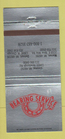 Matchbook Cover - Bearing Service Livonia MI Detroit Warren 30 Strike