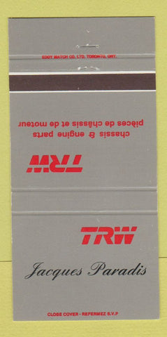 Matchbook Cover - TRW Jacques Paradis Engine Parts QC 30 Strike
