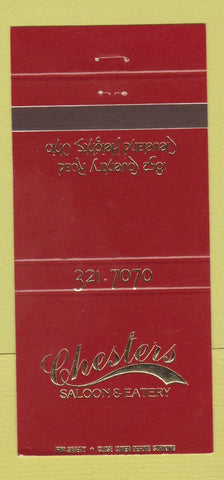 Matchbook Cover - Chesters Saloon Eatery Cleveland Heights OH 30 Strike
