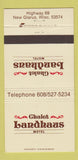 Matchbook Cover - Chalet Landhaus Motel New Glarus WI 30 Strike